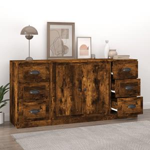 VIDAXL Sideboards 3 Stk. Räuchereiche Holzwerkstoff