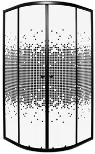 Kerra Pixel douchecabine kwartrond 80x80cm zwart