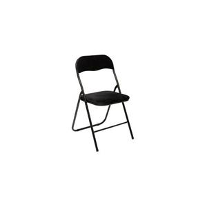 5Five Klapstoel met fluweel zitting - zwart - 44 x 48 x 79 cm etaal - Klapstoelen