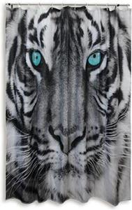 Clever-Kauf-24 Duschvorhang Textil-Duschvorhang Tiger schwarz-weiß BxH 180x200cm, Breite 180 cm