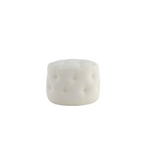 ebuy24 Benjamin Pouf, Hocker Ø55cm Teddystoff weiß.