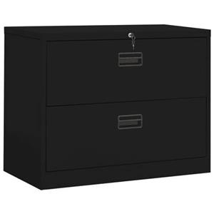 VIDAXL Aktenschrank Schwarz 90x46x72,5 Cm Stahl