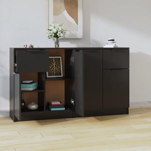 Vidaxl Sideboards 2 Stk. Schwarz 60x30x70 Cm Holzwerkstoff