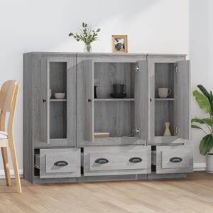 Vidaxl Highboards 3 Stk. Grau Sonoma Holzwerkstoff