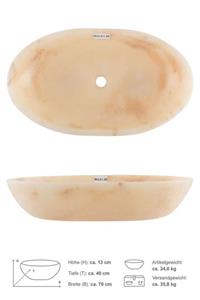 Wohnfreuden Aufsatzwaschbecken Onyxmarmor Waschbecken Mara oval poliert 70x40x13 cm (Kein Set), 101519_MoLb1.88