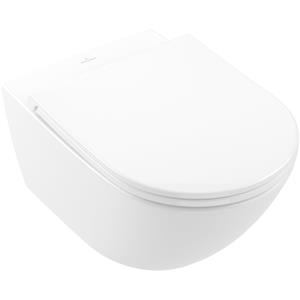 Universo Combipack Wand-WC ohne Spülrand mit TwistFlush-Hohlboden + abnehmbarem Sitz mit Fallbremse, Weiß (4670T901) - Villeroy&boch