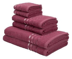 Home affaire Handtuch Set Kelly, Frottier, (Set, 6-tlg), Handtücher mit gestreifter Bordüre aus 100% Baumwolle, unifarben