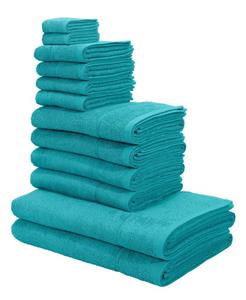 My Home Handtuch Set Sanremo, Frottier, (Set, 12-tlg), einfarbiges Handtuchset aus 100% Baumwolle