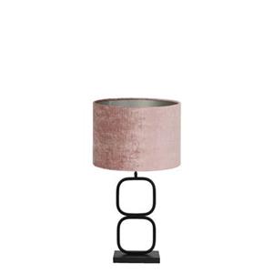 Light & Living Tafellamp Lutika/Gemstone - Zwart/Oud roze - Ø30x67cm