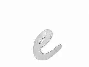 Kleinbuchstabe e - Schriftart Design aus Edelstahl - Staccato 18 cm