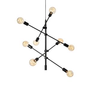 QAZQA Moderne hanglamp zwart 8-lichts - Sydney