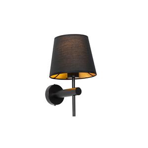 Qazqa Moderne Wandlamp Zwart - Pluk