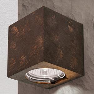 Orion Wandleuchte Cube aus Keramik Höhe 7,5cm rostbraun