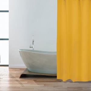 MSV Douchegordijn met ringen - saffraan geel - gerecycled polyester - 180 x 200 cm - wasbaar   -