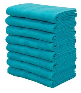 My Home Handtuch Set Vanessa, Set, 8 tlg., Walkfrottee, Handtücher mit Bordüre, einfarbiges Handtuch-Set aus 100% Baumwolle