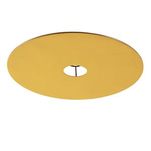 qazqa Flacher Lampenschirm aus Velours gelb mit Gold 45 cm - Gelb
