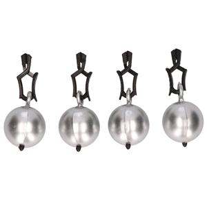Merkloos 4x Tafelkleedgewichtjes zilveren kogels/ballen 3.5 cm - Tafelkleedgewichten
