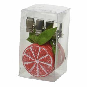 Merkloos 4x Grapefruit tafelkleedgewichtjes fruit thema -