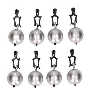 Merkloos 8x Tafelkleedgewichtjes zilveren kogels/ballen 3 cm - Tafelkleedgewichten