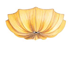 QAZQA Design-Deckenlampe beige Seide 52 cm 3-flammig - Plu