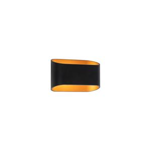 QAZQA Moderne wandlamp zwart met gouden binnenkant - Alone R