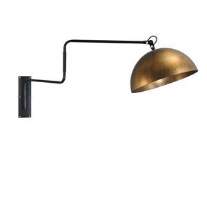 Masterlight Antiek koperen wandleeslamp Industria 40 3198-10-10