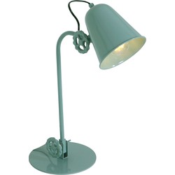 Anne Light & home Retro Tafellamp -  - Metaal - Retro - E27 - L: 19cm - Voor Binnen - Woonkamer - Eetkamer - Groen
