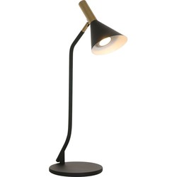Anne Light & home Trendy Tafellamp -  - Metaal - Trendy - GU10 - L: 18cm - Voor Binnen - Woonkamer - Eetkamer - Zwart