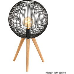 Anne Light & home Scandinavische Tafellamp -  - Hout - E27- Zwart