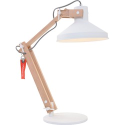 Anne Light & home Scandinavische Tafellamp -  - Hout - Scandinavisch - E27 - L: 23cm - Voor Binnen - Woonkamer - Eetkamer - Bruin