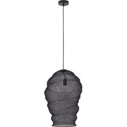 PTMD Collection PTMD Miko Black iron wired hanging lamp see through L