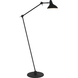 Anne Light & home Retro Vloerlamp -  - Metaal - Retro - E27 - L: 30cm - Voor Binnen - Woonkamer - Eetkamer - Zwart
