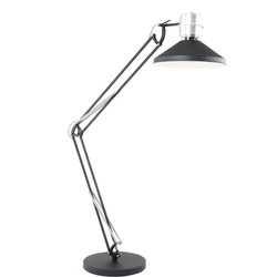 Anne Light & home Industriële Vloerlamp -  - Metaal - Industrieel - E27 - L: 40cm - Voor Binnen - Woonkamer - Eetkamer - Zwart