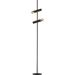 Bussandri Exclusive Landelijke Vloerlamp -  - Metaal - Landelijk - LED - L: 22cm - Voor Binnen - Woonkamer - Eetkamer - Zwart
