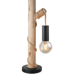Home Sweet Home Landelijke tafellamp Maritime - 21/21/55cm - bedlampje - Hout - geschikt voor E27 LED lichtbron - met snoerschakelaar - geschikt voor woonkamer, slaapkamer en thuiskantoor