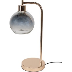 Clayre & Eef Tafellamp 21x15x41 cm Goudkleurig Ijzer / Glas Bureaulamp