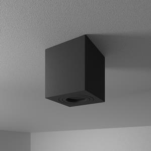 HOFTRONIC™ Gibbon LED opbouw plafondspot - Vierkant - IP65 waterdicht - GU10 fitting - Plafondlamp geschikt voor badkamer - Zwart