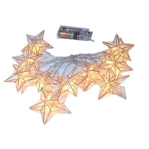 ArmadaDeals LED smeedijzeren batterij ge毛xploiteerd Star String Lights, 1.5m met 10 lampjes