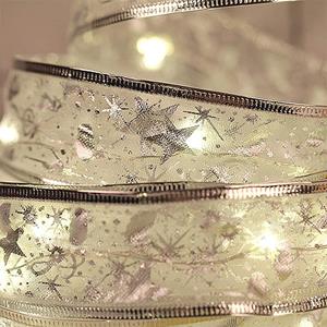 ArmadaDeals Schijnend lint fee String Lights LED kerstboom decoratie, Goud-Warm Wit