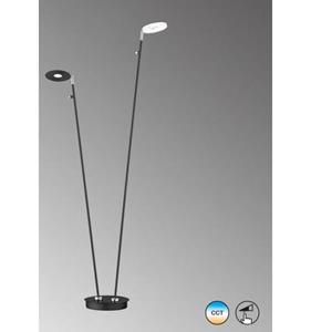 fischer&honsel Verstellbare led Stehlampe dent 2flammig Schwarz mit Dimmer - 135cm