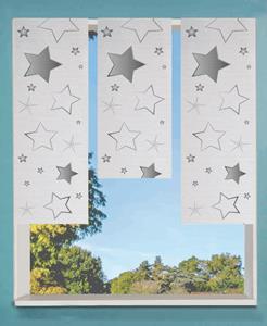 HOME WOHNIDEEN Vorhang "STARS", (3 St.), Fensterset Bambus-Optik