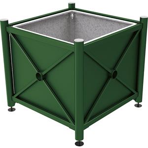 PROCITY Pflanzenkübel PROVINCE, Stahl, HxBxT 900 x 1000 x 1000 mm, grün