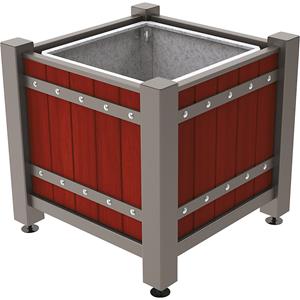 PROCITY Plantencontainer SARLAT, h x b x d = 855 x 880 x 880 mm, kleur mahonie, grijs