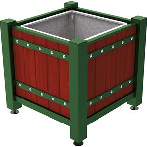 PROCITY Plantencontainer SARLAT, h x b x d = 855 x 880 x 880 mm, kleur mahonie, mosgroen