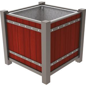 PROCITY Plantencontainer SARLAT, h x b x d = 960 x 1060 x 1060 mm, kleur mahonie, grijs