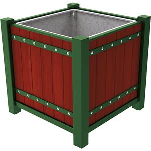 PROCITY Plantencontainer SARLAT, h x b x d = 960 x 1060 x 1060 mm, kleur mahonie, mosgroen