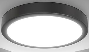 B.K.Licht Led-plafondlamp BK_DL1520 LED Deckenlampe, Ø28cm, 18 Watt, Schwarz (1 stuk)