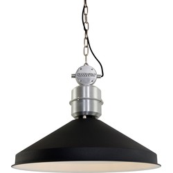 Anne Light & home Industriële Hanglamp -  - Metaal - Industrieel - E27 - L: 54cm - Voor Binnen - Woonkamer - Eetkamer - Zwart