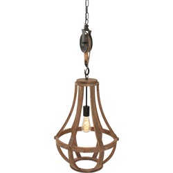 Anne Light & home Klassieke Hanglamp -  - Metaal - Klassiek - E27 - L: 40cm - Voor Binnen - Woonkamer - Eetkamer - Bruin