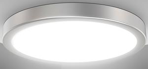 B.K.Licht Led-plafondlamp BK_DL1537 LED Deckenlampe, Ø38cm, Neutralweißes Licht, Silberfarbig (1 stuk)